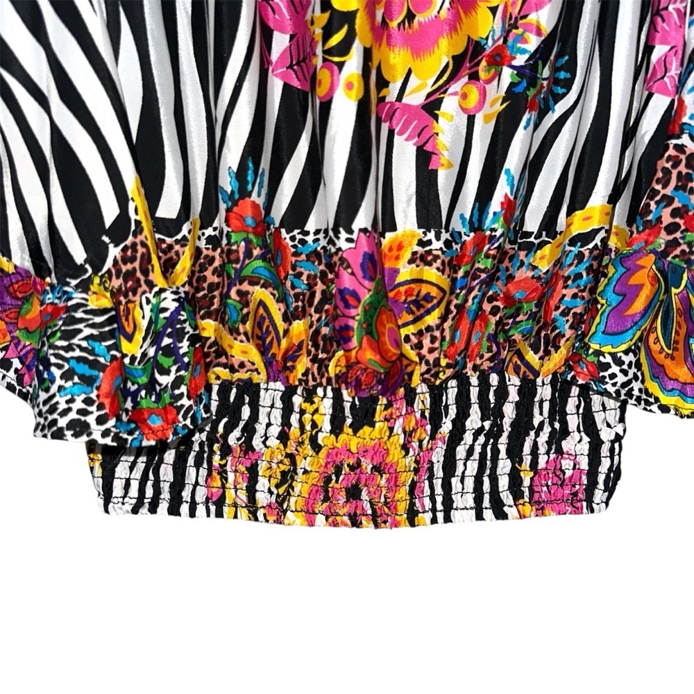Antica Sartoria  By Giacomo Cinque Floral Off The Shoulder Crop Top - Picture 2 of 9
